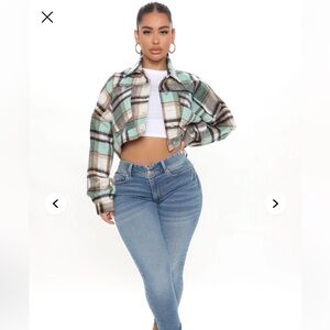 HYFVE Multicolor Plaid Cropped Utility Jacket